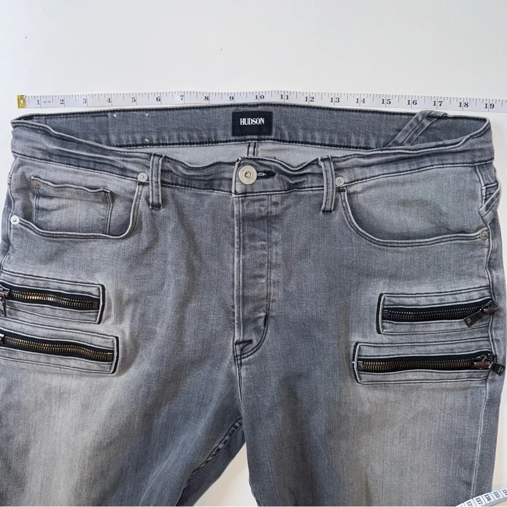 Hudson Broderick Gray Cutoff Denim Shorts Size 38‎